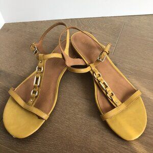 Franco Sarto Leather Sandals Pale Yellow Sz 9.5